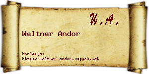 Weltner Andor névjegykártya